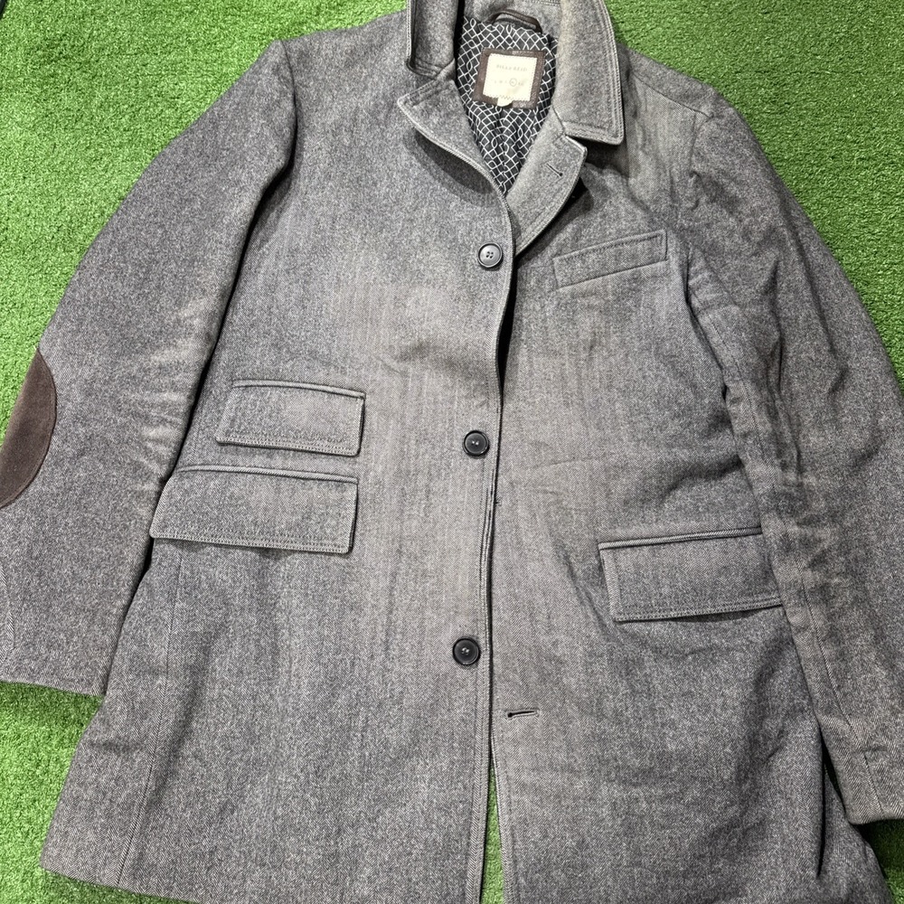 BILLY REID MENS LARGE OVERCOAT SIZE X LARGE‎ Grey Charcoal NICE WOW!!